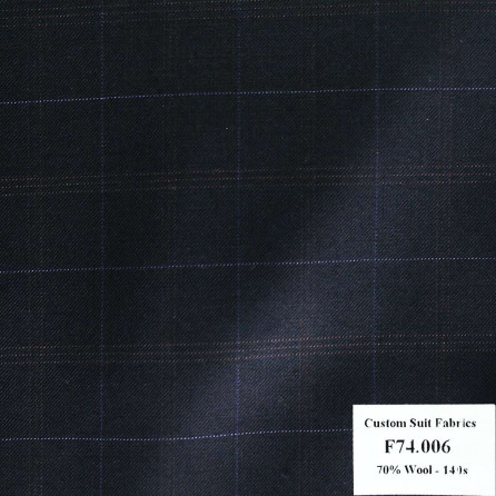 [ Hết hàng ] F74.006 Kevinlli V6 - Vải Suit 70% Wool - Xanh Dương Caro